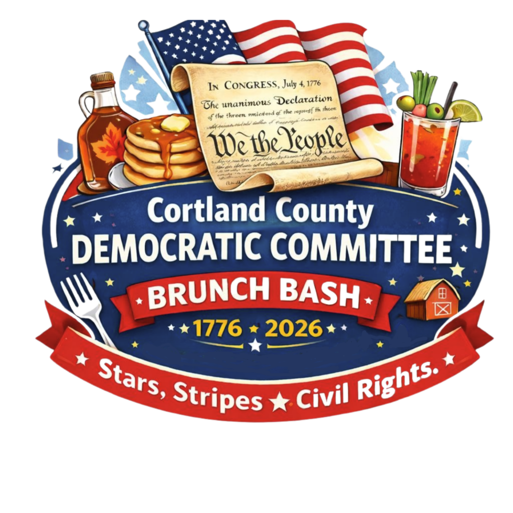 Cortland County Democratic Committee Brunch Bash 2026 Logo